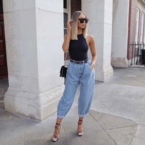 Zara High Waist Balloon Jeans